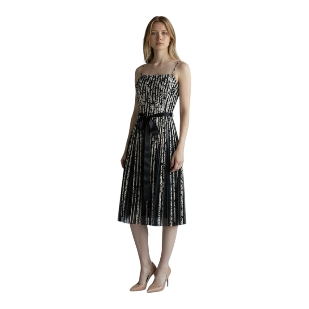 JS Collection Accordion Pleated Tulle Midi Dress